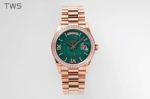 ROLEX Rose Gold Day-date Replica Automatic Movement High Quality Steel 36mm Green Watch